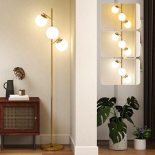 HOMCOM Modern Tree Floor Lamp with 3 Light, for Living Room Bedroom, Gold