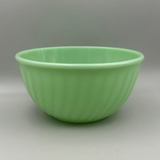 Vintage  Fire King Jadeite Green Swirl 9" Mixing Bowl Rare Find