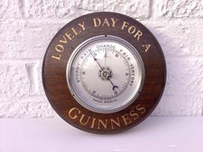 VINTAGE GUINNESS ANEROID OAK FRAMED BAROMETER LOVELY DAY FOR A GUINNESS 1950's