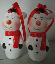 CHRISTMAS SNOWMAN HANGING DECORATIONS/XMAS TREE ORNAMENTS/BAUBLES/NOVELTY/XMAS