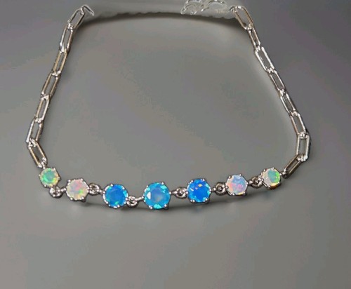 Natural round blue white fire - natural,