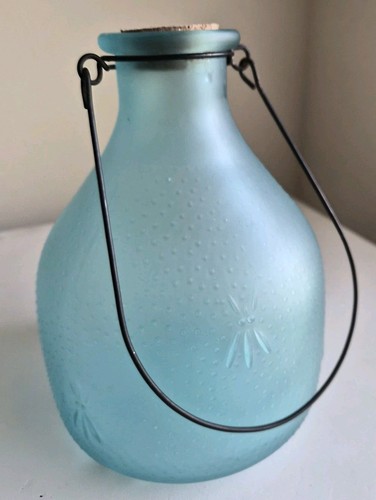 Vintage frosted blue glass fly - vintage,