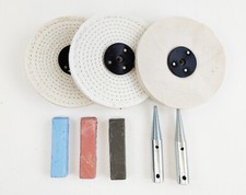 Bench Grinder Polishing Kit With 6"x1/2" Wheels