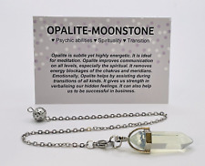 Opalite Crystal Pendulum Healing Dowsing Reiki Chakra Gemstone + card
