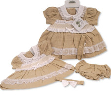 Baby girl dress set linen - girl,