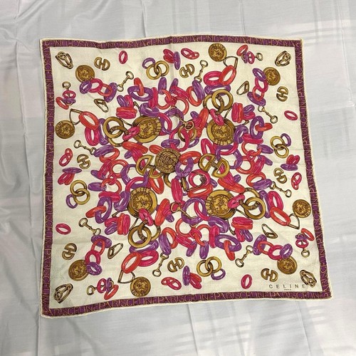 Celine scarf pink white silk