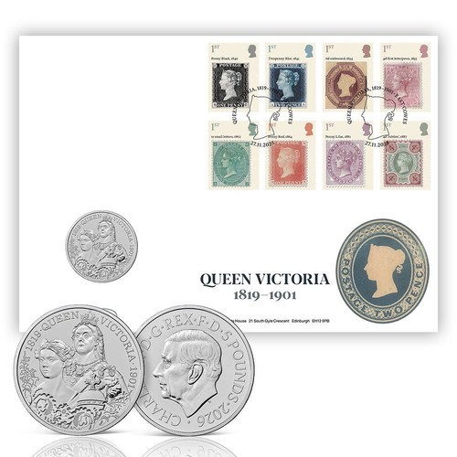 Stamps queen victoria 5 - queen, £5
