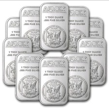 Lot of 10 - 1 oz Silver Bar by