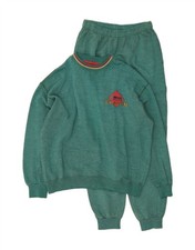 DIADORA Mens Graphic Full Tracksuit Medium Green Cotton DG19