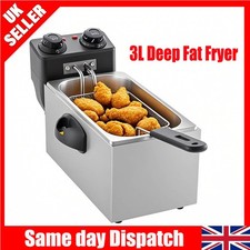 Professional Stainless Steel Deep Fat Chip Fryer Kitchen Large 3L 3 Litre Home
