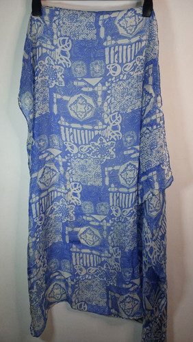 Ladies 100 silk large blue - ladies,