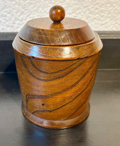 Vintage wooden tobacco jar - tobacco,