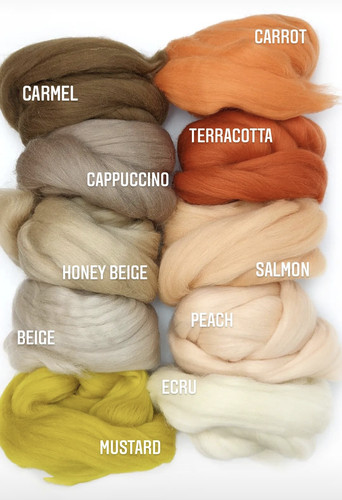 Merino wool roving - wool, oeko-tex