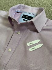 BNWOT PAUL COSTELLOE MODERN FIT PURPLE MICRO DOT BUTTON CUFF SHIRT 16.5 16 1/2 