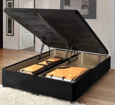 Ottoman Storage Bed Divan Bed Soft Plush Velvet Drawers Gas Lift Up Frame Base