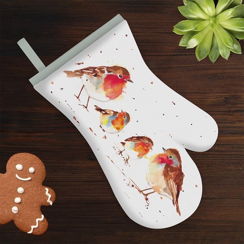 Pair oven gloves mitts - of,