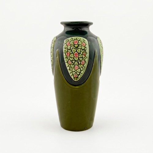 Art nouveau pottery vase green - art,