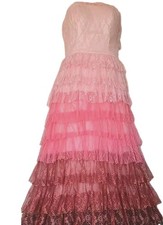 Theatre Costume Period Dress Art Women's Size S Pink Black Lace Zipped  Corset  