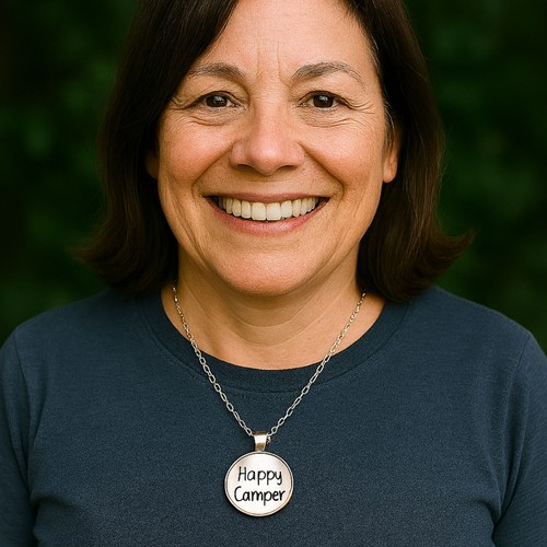 Happy camper necklace new - happy,
