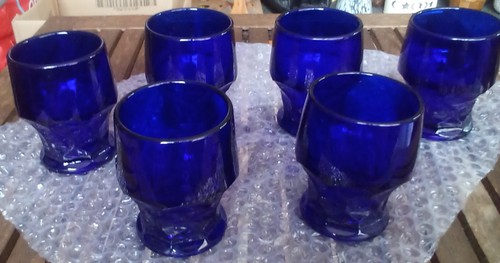 Cobalt blue tumblers - 6,