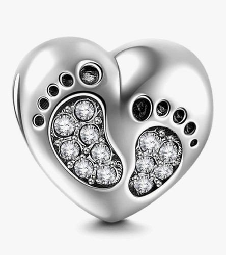 Footprint charm 925 sterling - charm,