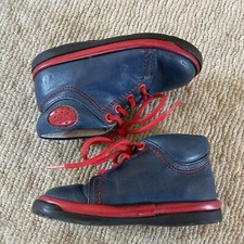 Vintage Children’s Leather Lace Up Boots Blue Russell & Bromley Size 6 Prop 1990