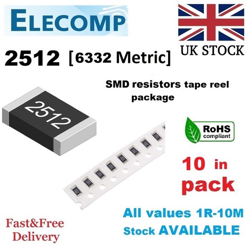 2512 resistors 5 - 1%,, e24