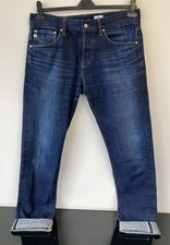 AG Adriano Goldschmied The Dylan Slim Skinny Blue Denim Jeans W33 L34 Selvedge
