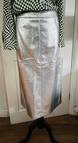 Silver metallic leather - silver,