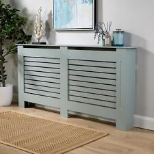 Extra Large Radiator Cover Wooden MDF Wall Cabinet Shelf Slatted Grill Grey