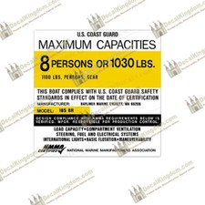 Bayliner Capacity Plate Decals Boat Maximum Occupancy [Multiple Variations