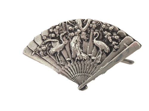 Antique chinese silver fan - chinese,