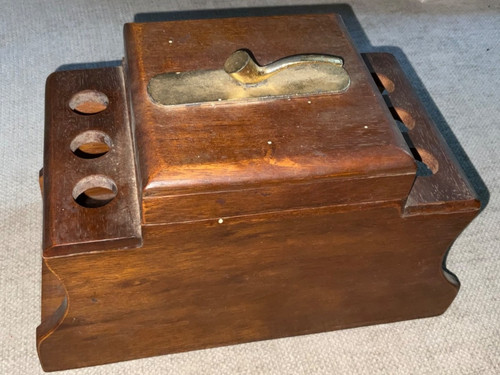Vintage pipe stand humidor - 6-pipe, &