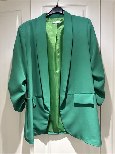 Green lightweight blazer faux - green,