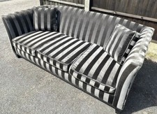 Grey and Black Stripe Velour Galaxy Sofa Extra Large Deep Commercial Hotel Grade