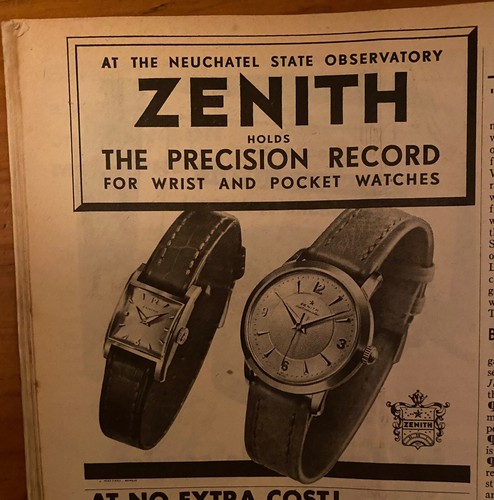1954 zenith watch vintage - zenith,