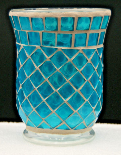 Vintage blue glass - mosaic, vase