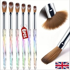 6Pcs/Set Acrylic Powder Brushes Kolinsky Sable Brushes New Nail Art Brush Set