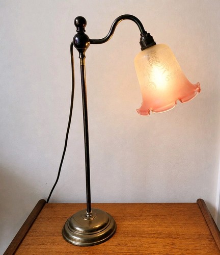 Vintage brass gooseneck table - vintage,