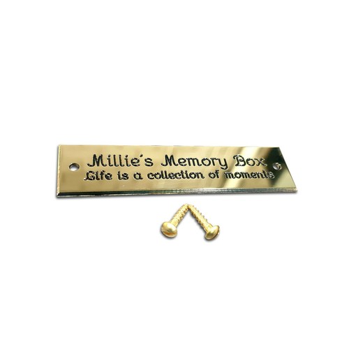 Small rectangular name - , plaque