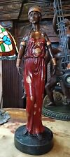  STUNNING ORIGINAl LARGE Art Nouveau Bronze Female Figurine Statue 20.5" TALL