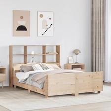 Bookcase Bed Solid Pinewood