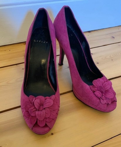 Fuchsia pink suede peep - fuchsia,