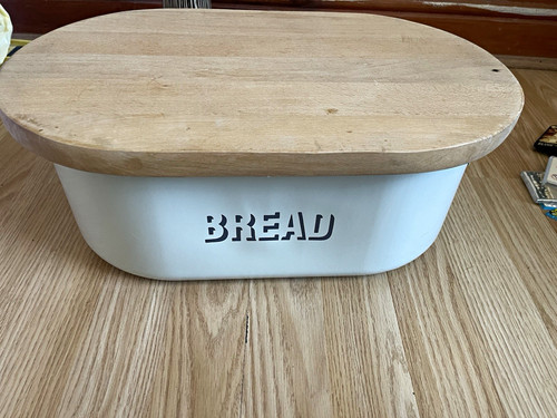 White metal bread bin - bread,
