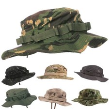 MENS ARMY STYLE BOONIE BUSH HAT CAMOUFLAGE RIPSTOP COTTON Summer FISHING