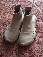 Authentic BALENCIAGA Sock Shoe Trainer In Beige/Camel, UK Size 6, Fab Condition!