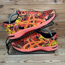 Asics Trainers Mens Size UK 7.5 Gel Noosa Tri 11 Orange Paint Splash Run Shoes