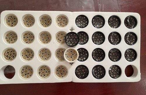 Round resin backgammon - round,