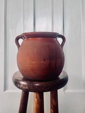 Antique French Terracotta Pot : Rustic Farmhouse Pottery Urn