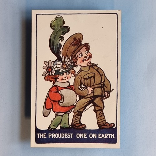 Ww1 comic postcard c1915 tommy - comic,